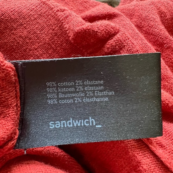 Sandwich Lightweight Office Sweater Cardigan in Rust Size M - Picture 6 of 6